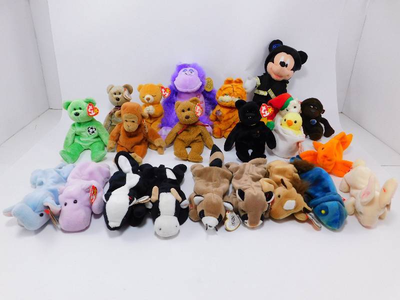 lot 13 image: Large Lot Of Ty Beanie Babies and Mickey Mouse