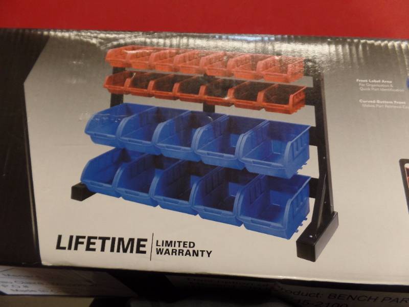 STORAGE RACK WITH BINS - NEW