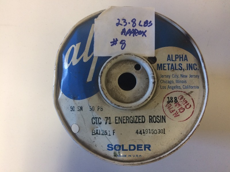 lot 8 image: SOLDER CTC 71 Energized Rosin 5050 .188 Dia