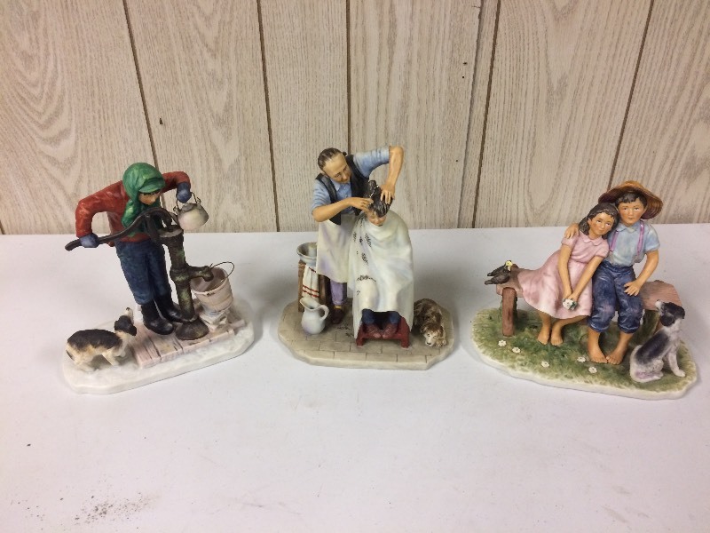 lot 51 image: Gorham Norman Rockwell Figurines