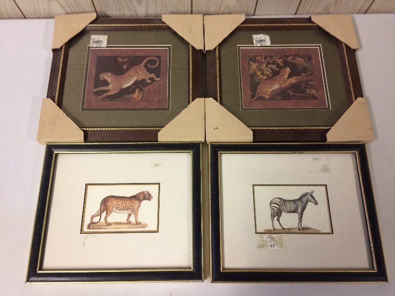 lot 72 image: 4 Wildlife Framed Prints  Pictures