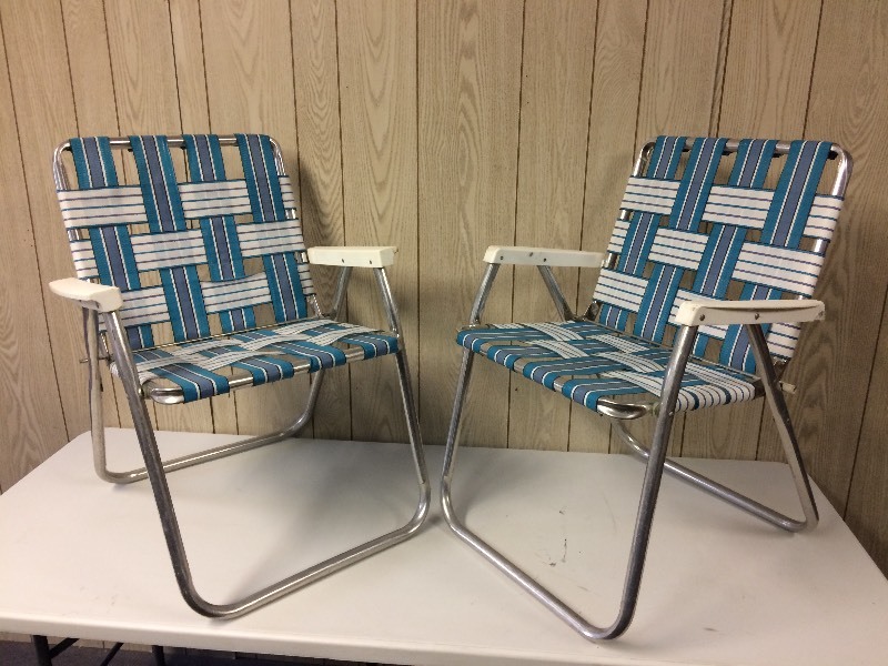 lot 73 image: Two Webbed Lawn Chairs