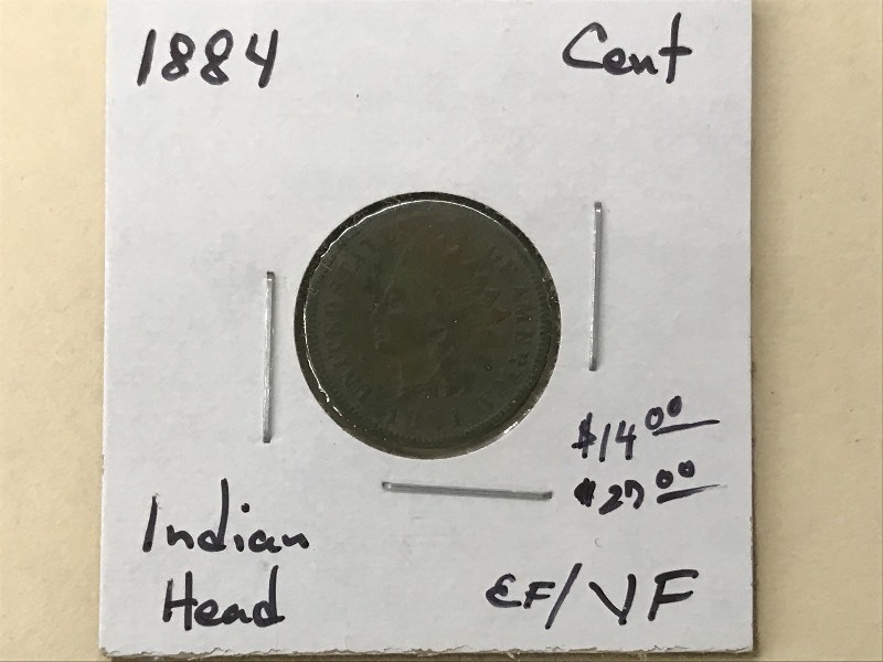 1884 Indian Head Cent  - 3 Diamonds...