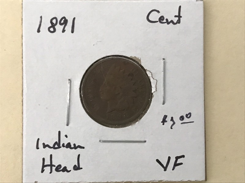 1891 Indian Head Cent  - 2 Diamonds...