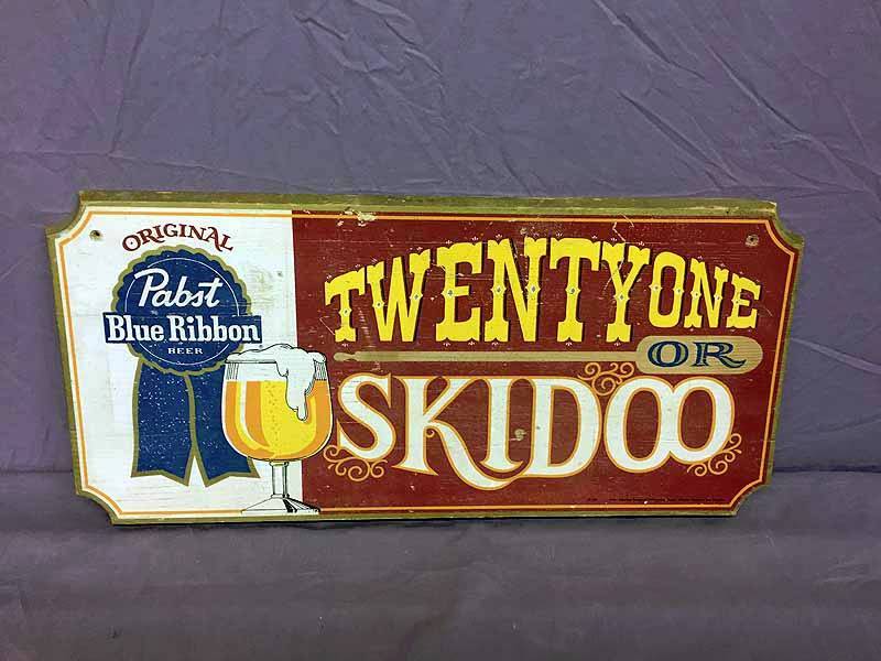 lot 52 image: Pabst Blue Ribbon Beer sign