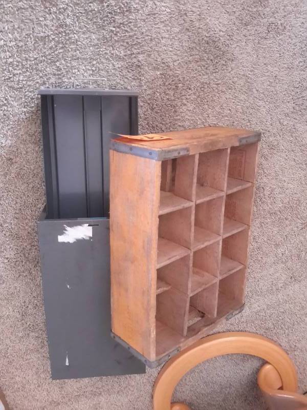 Vintage Coca Cola Soda Case and Steel File Drawer