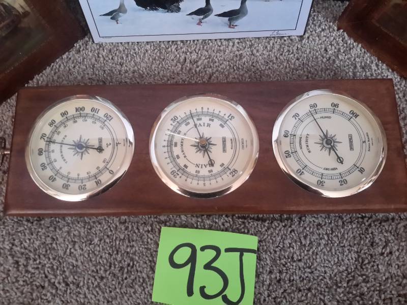2 very old Sailing Ship pictures.. Barn Yard on archival paper..  Barometer, Temperature,