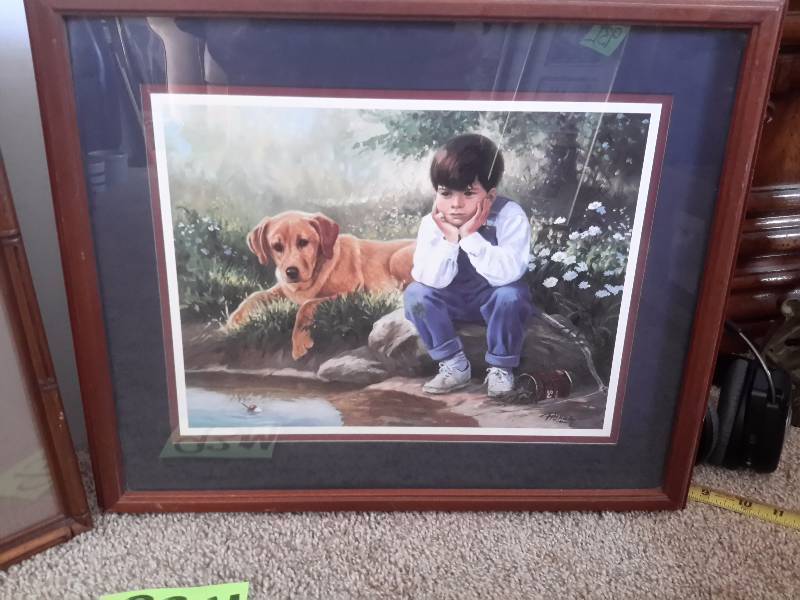 Child and Dog  Vintage small town