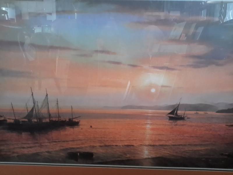 Ships in the Sunset.. Artist unknown