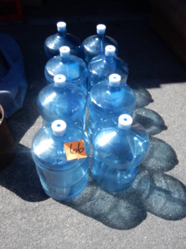 8 Plastic water jugs