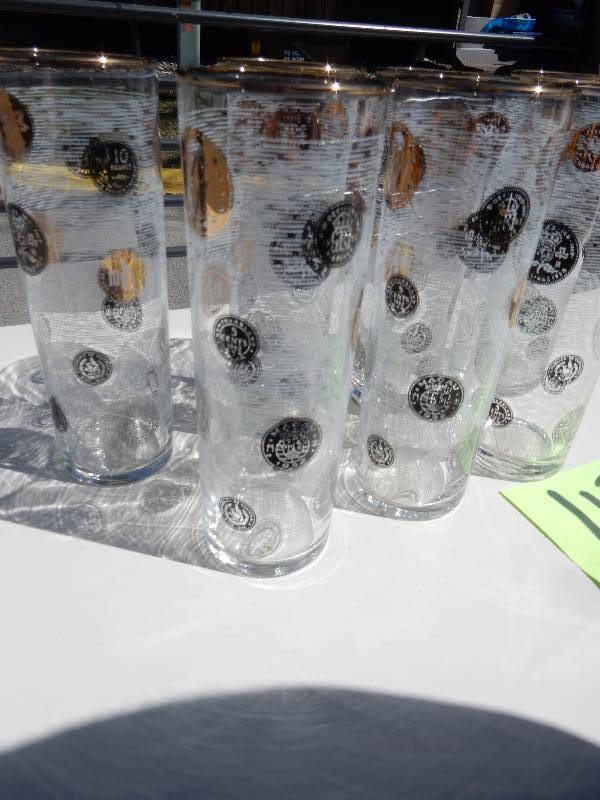 7, Asian Theme HIGH BALL glasses.. Very nice shape