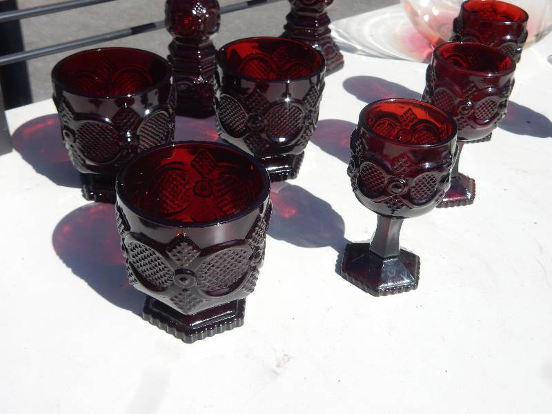 Ruby Red Glassware as pictured