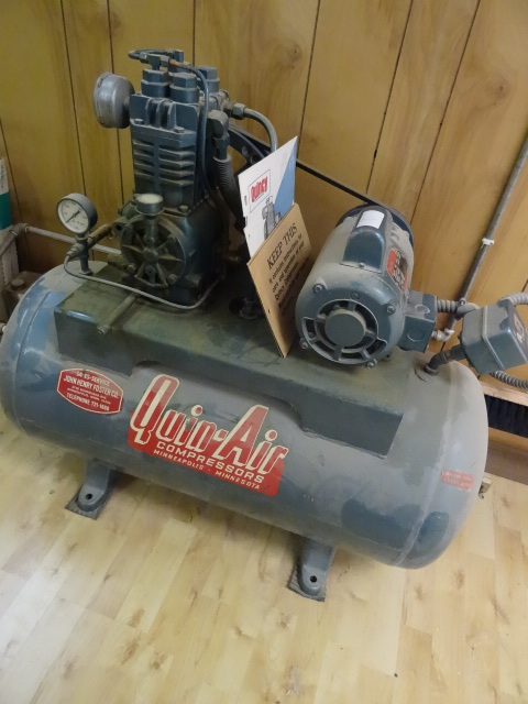 lot 1 image: Quin air compressor. 2 stage. Made ...