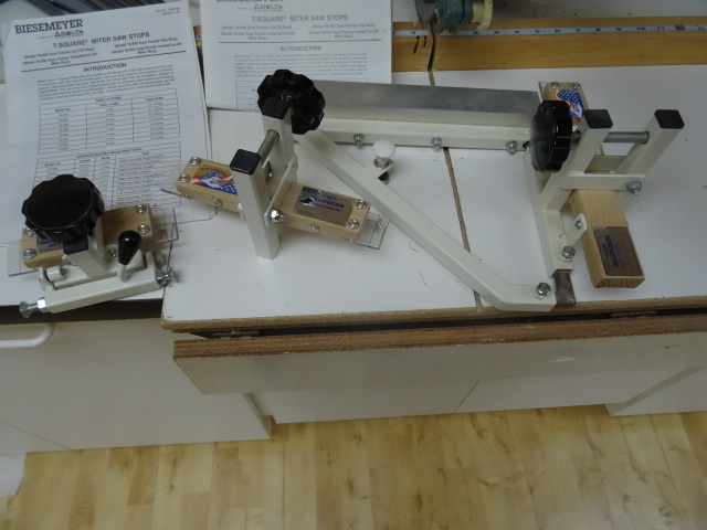 lot 8 image: Biesmeyer miter saw stops and guide...