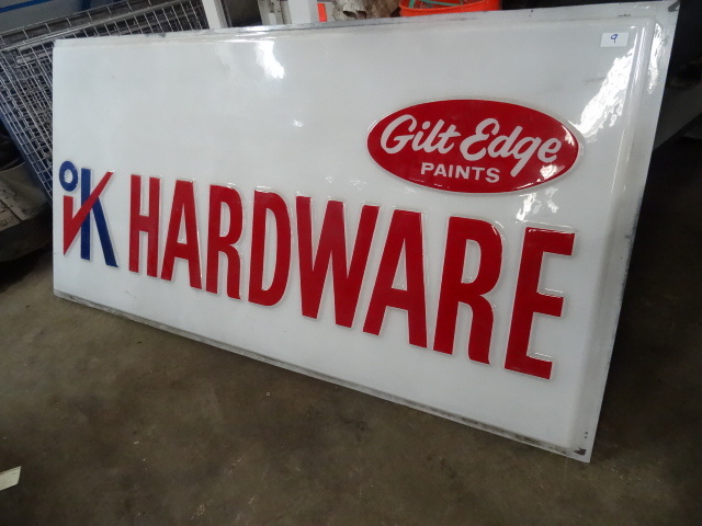Vintage OK Hardware sign. 96 x 48. ...
