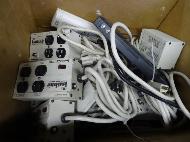 Box of misc outlet strips....