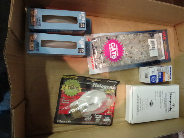 Misc light bulbs. Cat 6 RJ45 crimp ...