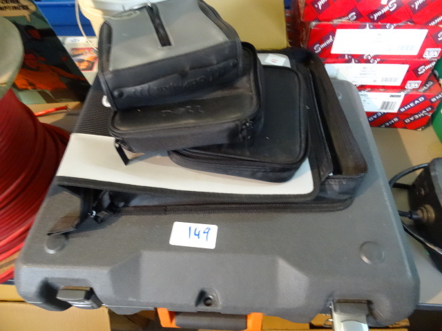 Misc DVD cases. Ridgid 18 volt dril...
