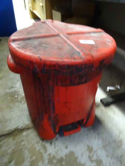 Plastic flammable rag can...