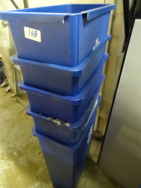 5 rubbermaid 3540 garbage cans. ...