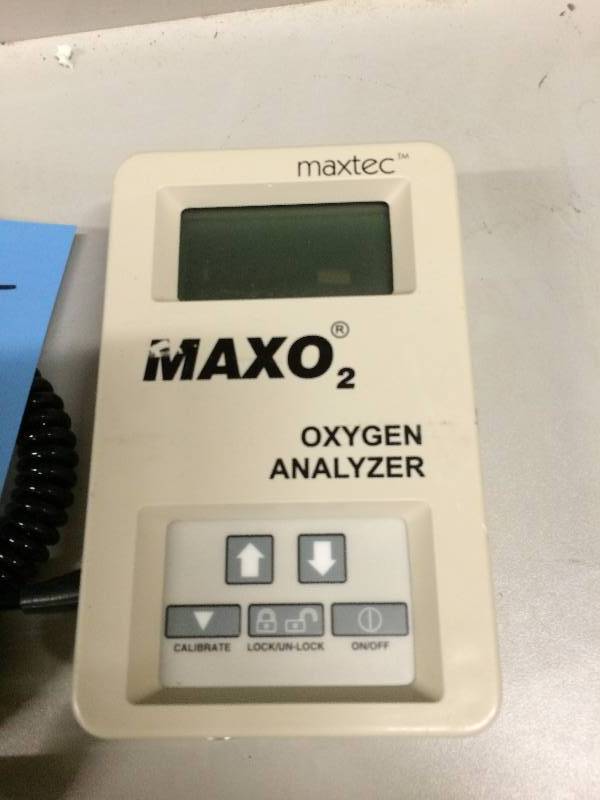 lot 15 image: 2 Just Sold On Ebay $150 Each Plus Shipping Maxtec MaxO2 OM25-AE Oxygen Analyzer with Sensor - Great Condition