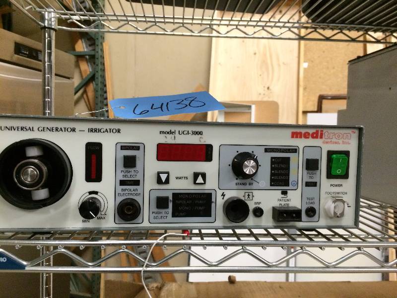 lot 16 image: Retails Used $220 Meditron Ugi-3000 Universal Generator Many Uses For This Great Little Generator - Irrigator With Footswitches Monopolar Electrosurgical Endoscopy Laparoscopy Surgical Equipment - Excellent