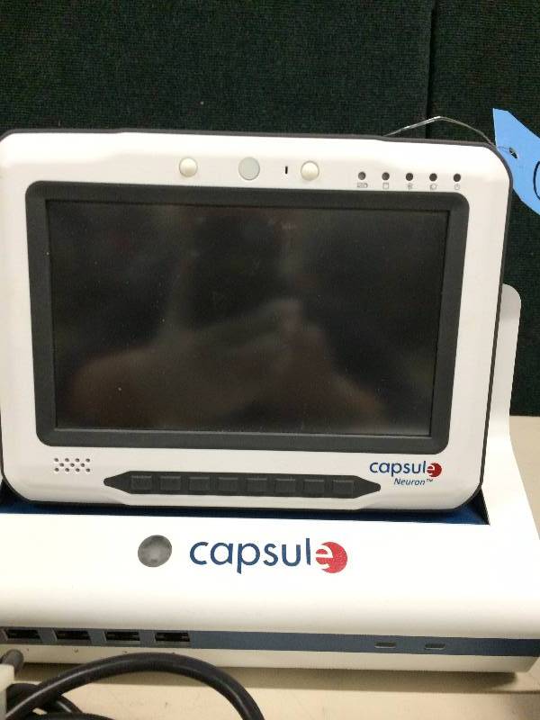 lot 41 image: Super Nice Capsul Neuron Patient Bedside Digital Vital Signs Data Monitor System With Docking Station Home Care or Facility