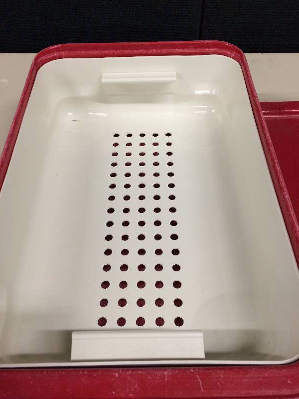lot 44 image: Retail New $200 Healthmark Instrument Trays Autoclavable to 250° F, chemical-resistant, and compatible with steam, EtO, and gas-plasma sterilization With Extra Tray - Only 1 Clamp Locks