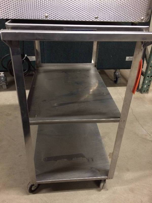 lot 62 image: Stainless Steel   3 tier cart on wheels