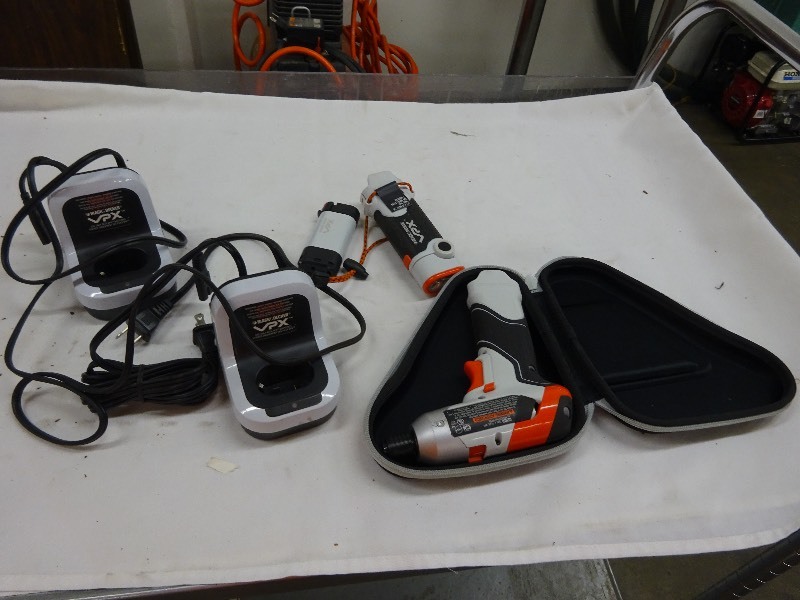 VPX drill, 2 chargers and 1 battery