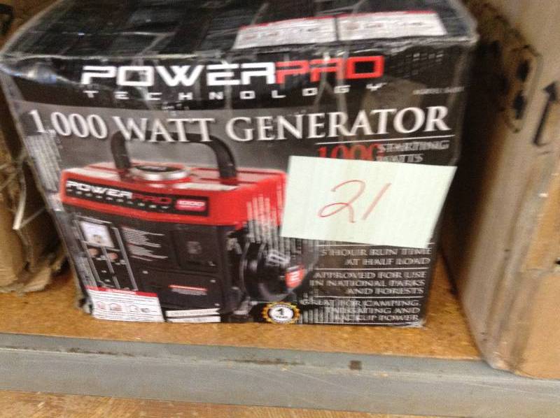 lot 21 image: Power Pro 1,000-Watt 2-Stroke Gasoline Powered Portable Generator