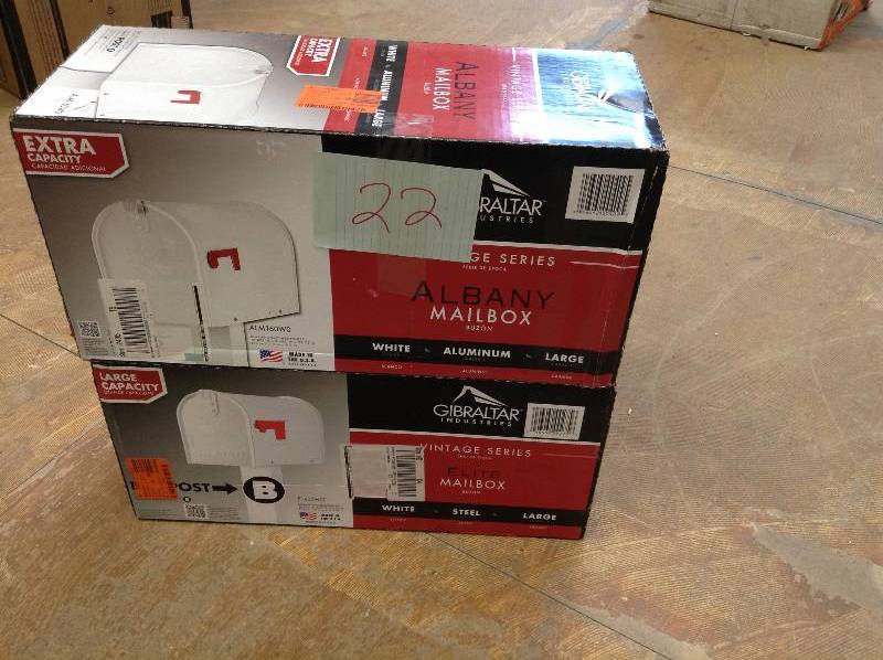 lot 22 image: Lot of 2 Gibraltar Mailboxes White