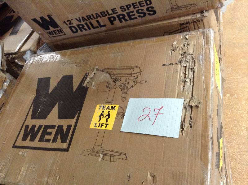lot 27 image: Wen 12 in. Variable Speed Drill Press model 4214 not used
