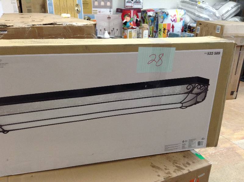 lot 28 image: Hampton Bay Saguro 4-Light Russet Fluorescent Ceiling Flushmount New Retails for $170