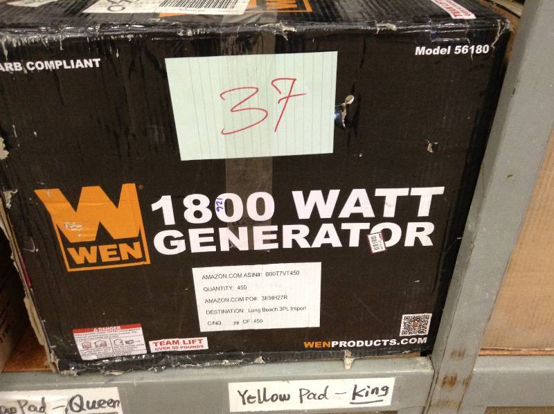 lot 37 image: WEN 56180 1800 Watt Generator not used