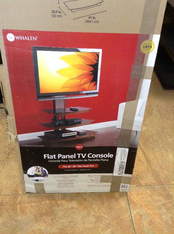 lot 39 image: Whalen 3-Tier Cherry Brown Flat Panel TV Stand for TVs up to 50