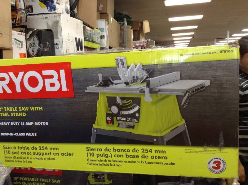 lot 51 image: Ryobi 15 Amp 10 in. Table Saw never used