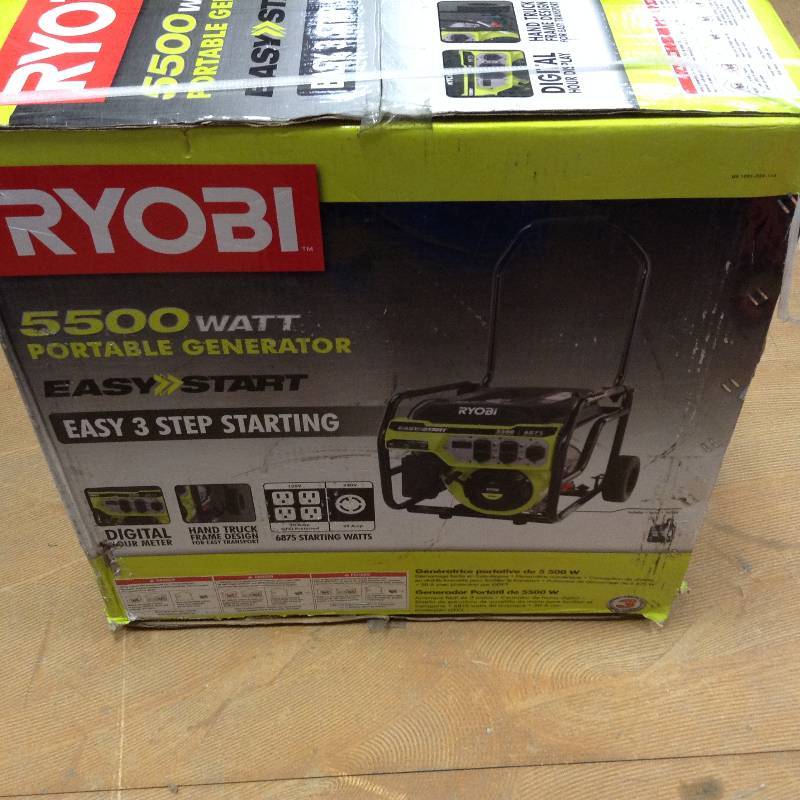 lot 63 image: Ryobi 5,500-Watt Gasoline Powered Portable Generator