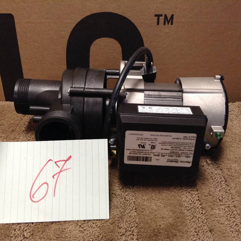 lot 67 image: American Standard Whirlpool Pump Motor 1 HP