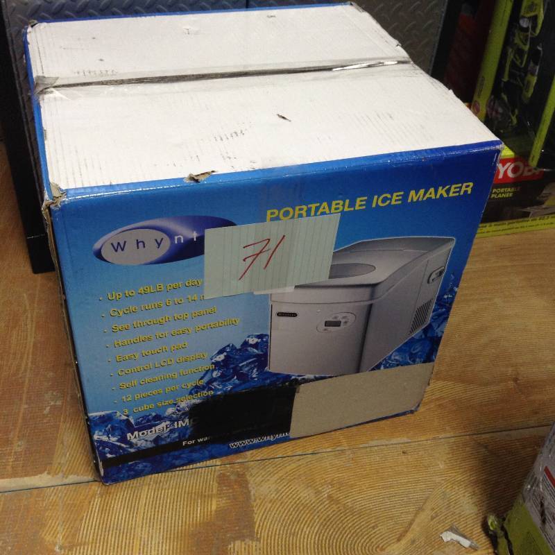 lot 71 image: Whynter 49 lb. Portable Ice Maker in Stainless Steel not used