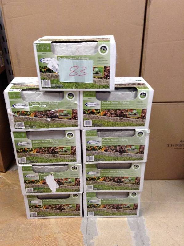 lot 83 image: Lot of 9 Boxes-  Border Stone 10 ft. (12 in. Sections) Resin Border Edging New