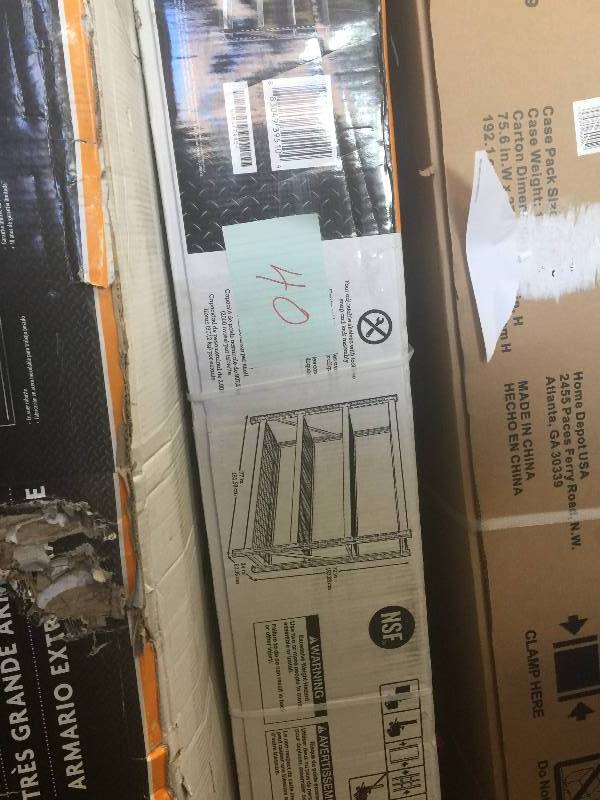 lot 40 image: Gladiator 73 in. H x 77 in. W x 24 in. D 4-Shelf Welded Steel Garage Shelving Unit