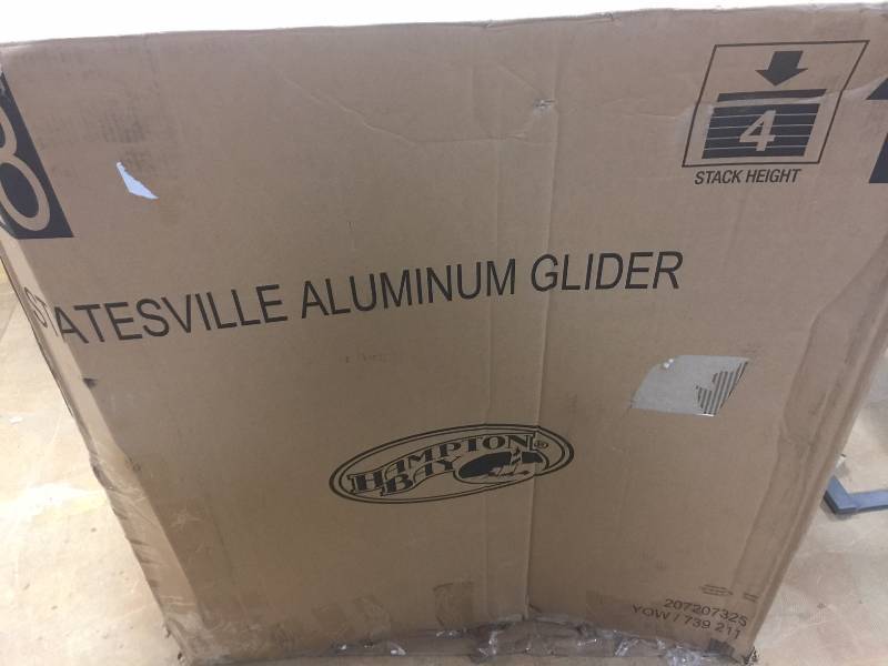 lot 98 image: Hampton Bay Statesville Pewter Aluminum Outdoor Glider