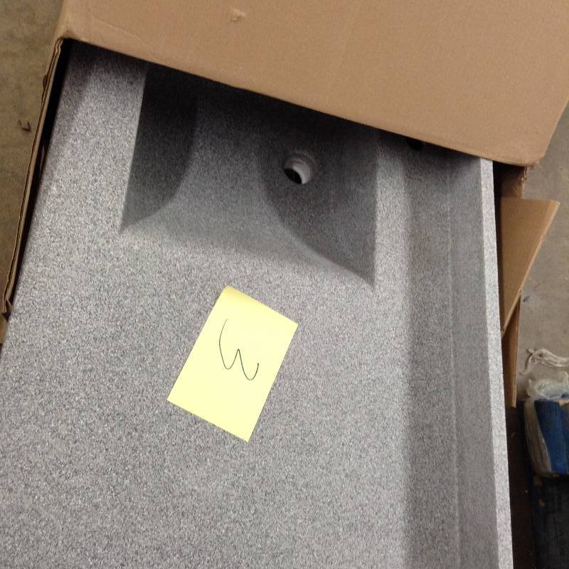 Swan Contour 49 in. Solid Surface Vanity Top in Gray Granite with Gray Granite Basin