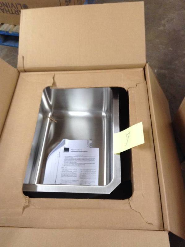 Elkay Lustertone Undermount Stainless Steel 24 in. 0-Hole Single Bowl Kitchen Sink in Satin dimmensions 23-12 in. L x 18-14 in. W x 10 in. D