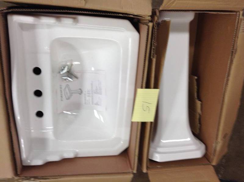 Foremost Series 1930 Lavatory and Pedestal Combo in White