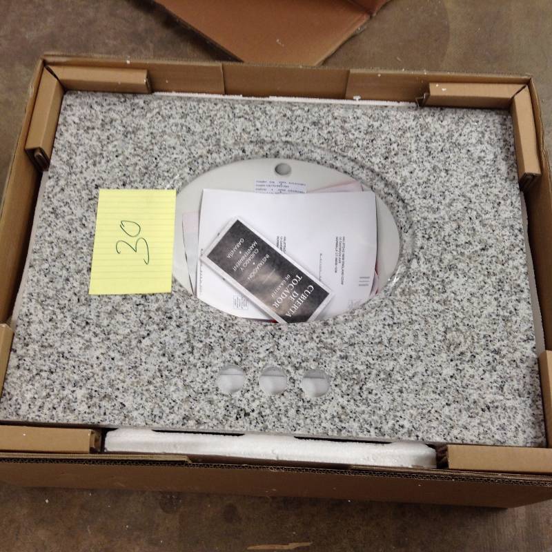 Pegasus 25 in. x 19 in. Granite Vanity Top in Napoli with White Bowl and 4 in. Faucet Spread