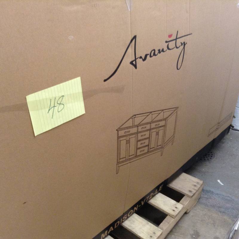 Avanti Madison 72 in. W x 21 in. D x 34 in. H Vanity Cabinet Only in Light Espresso