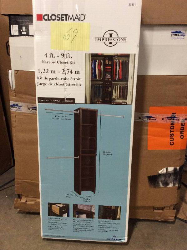 Closetmaid Impressions 4 ft. to 9 ft. W Chocolate Narrow Closet Kit