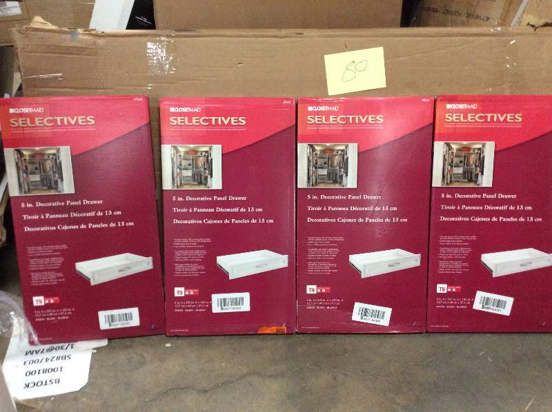 Lot of 4 Selectives 23.5 in. x 5 in. White Decorative Drawer